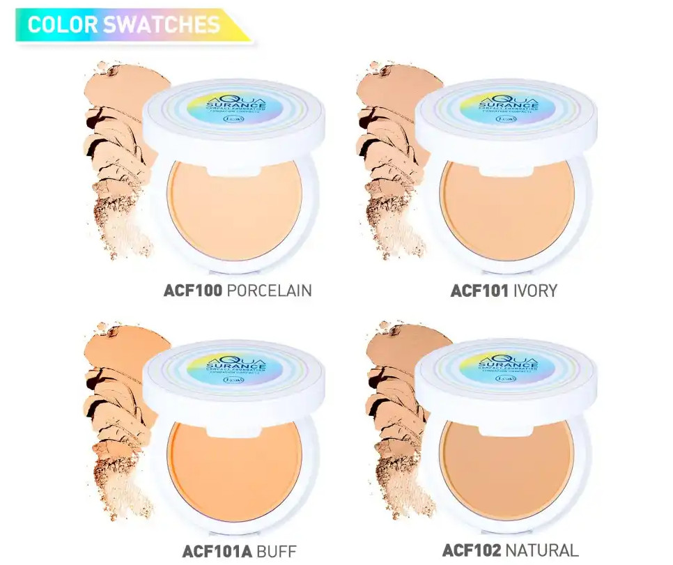 J.Cat AQUASURANCE COMPACT FOUNDATION, ACF101A BUFF, 0.31 oz (9 g)