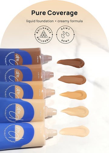 AOA Pure Complexion Foundation Lightweight Full Coverage Natural Flawless Finish