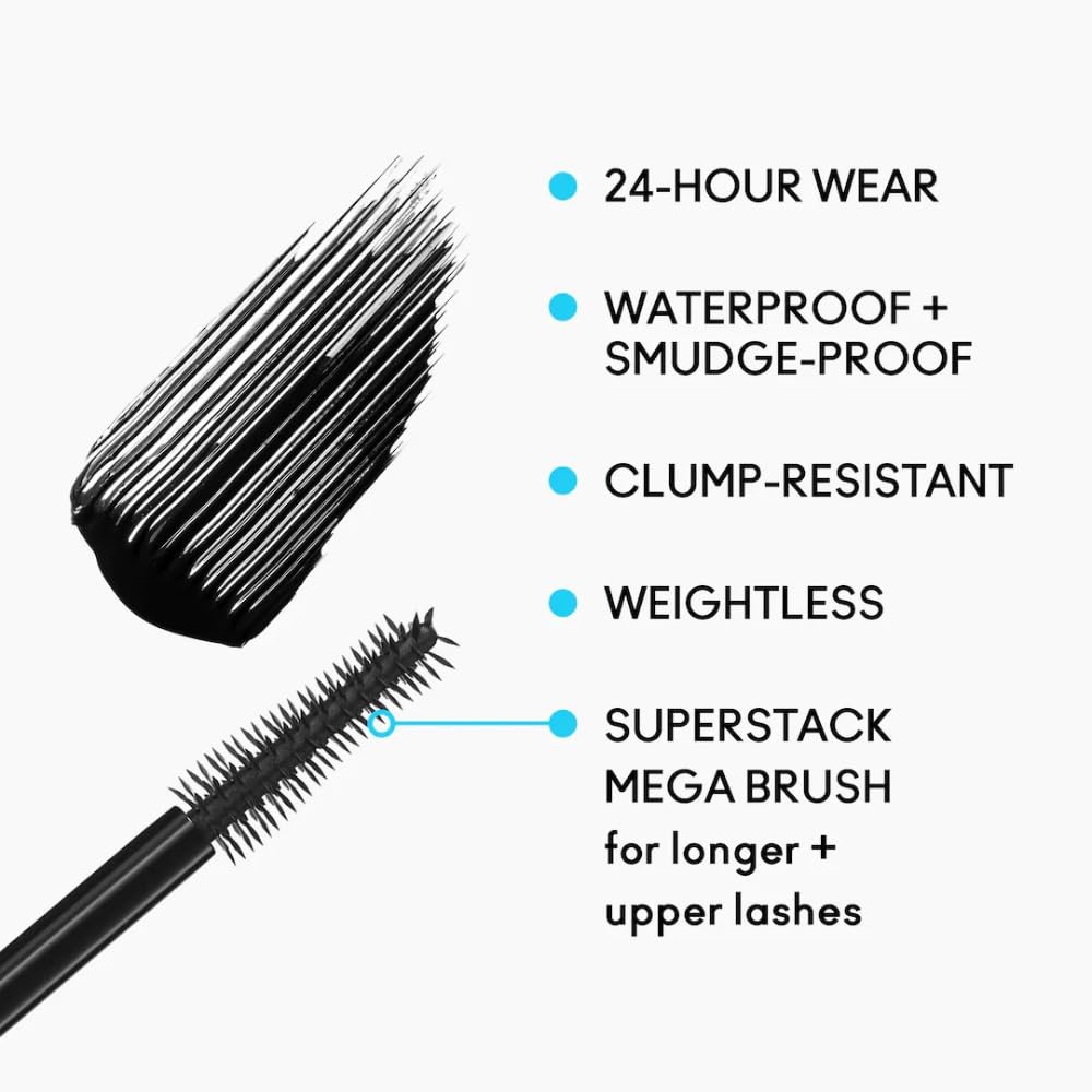 Stack Superstack Mega Brush Waterproof Mascara – Black Stack by for Women – 0…