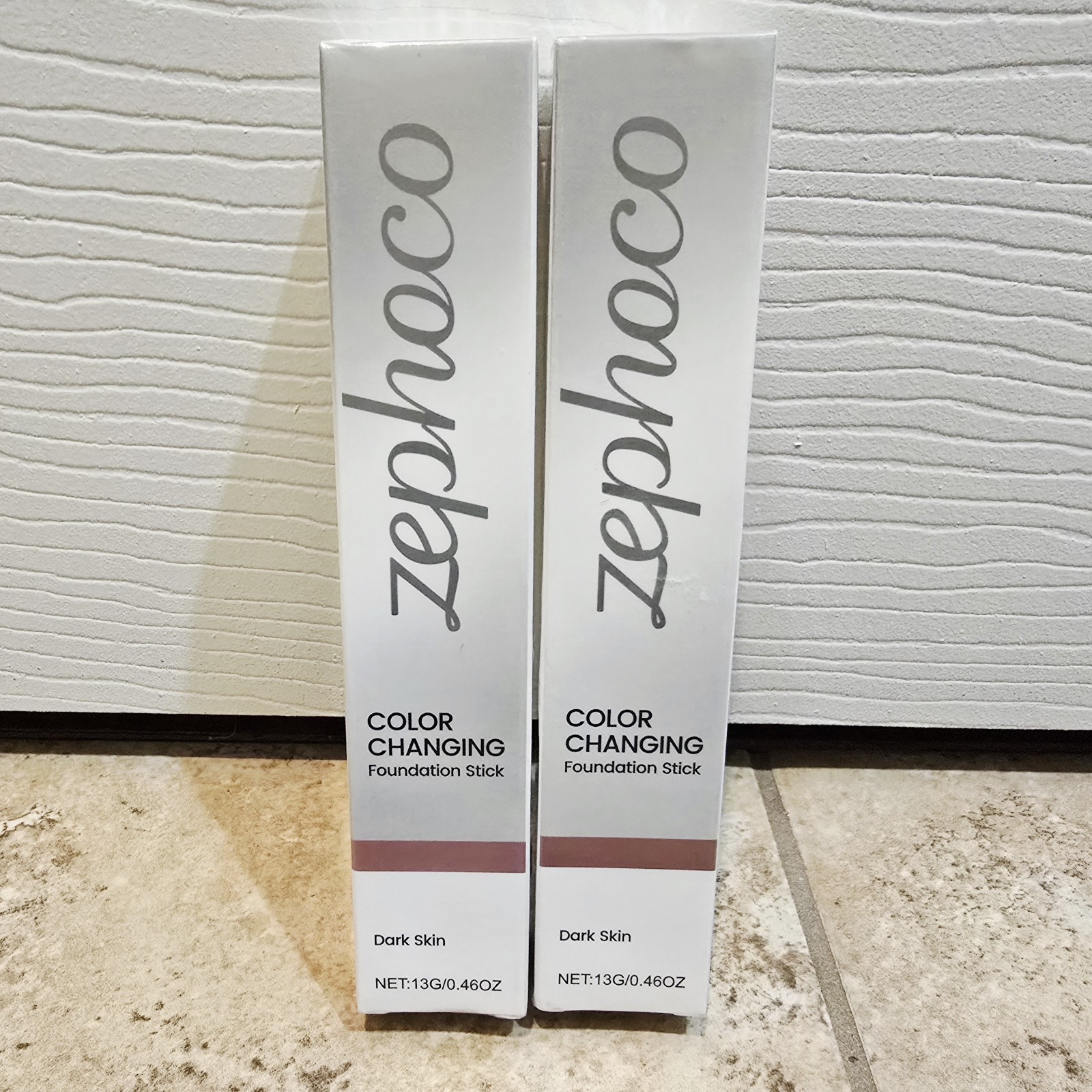 (2) Zephoco Color Changing Foundation Stick (Dark Skin) SEALED Exp 8-31-2028 NEW