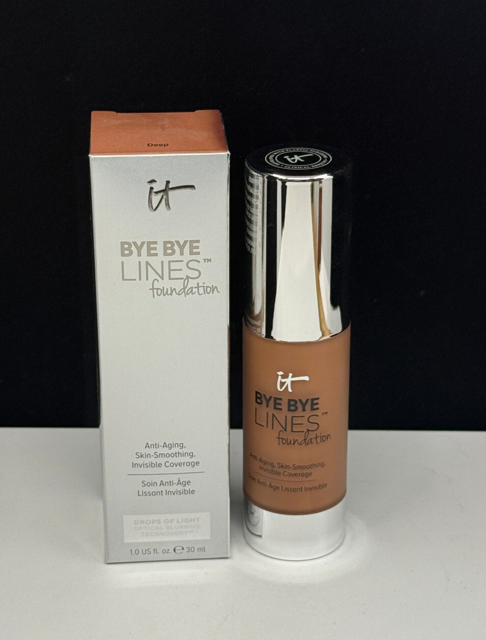 IT cosmetics Bye Bye Lines Foundation Anti Aging Skin Smoothing 1 oz #DEEP *NIB