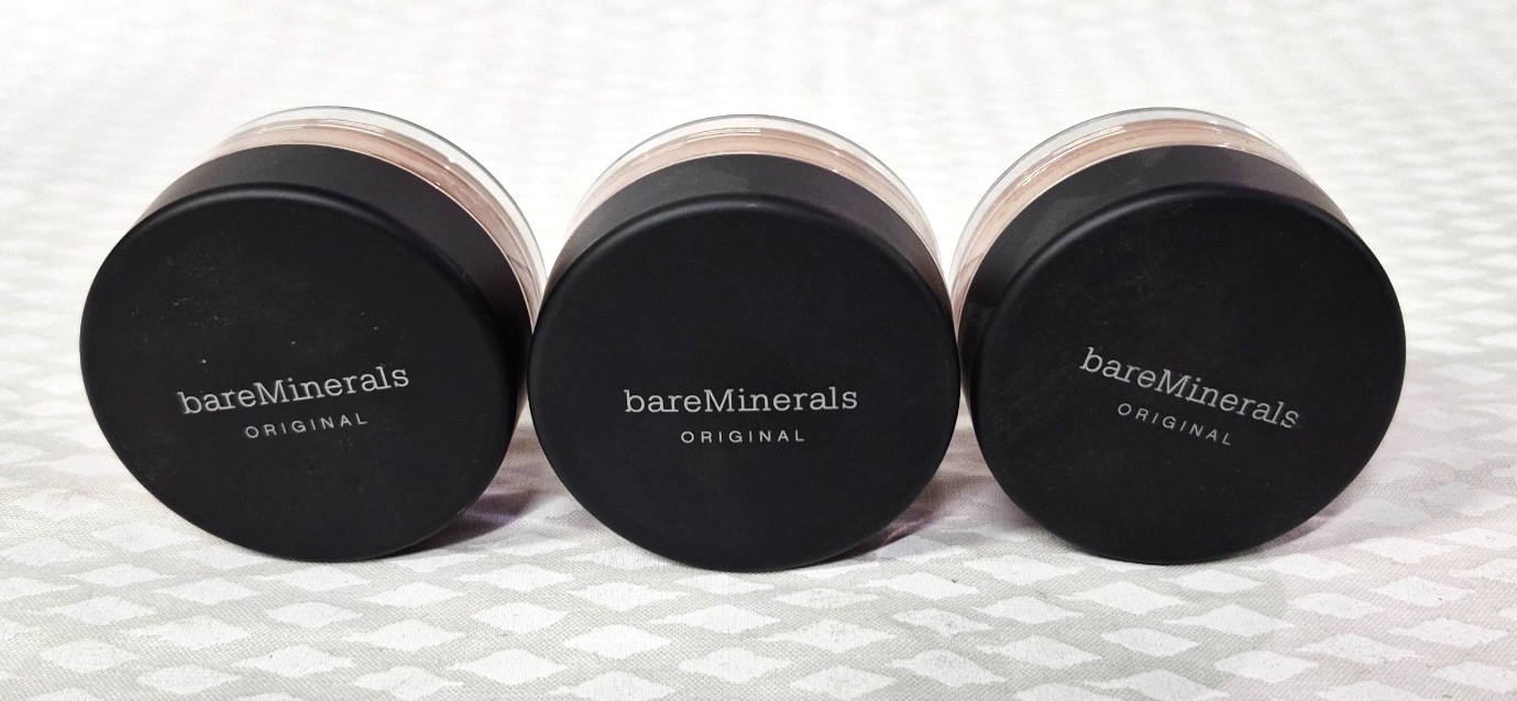 3 x Bare Escentuals bareMinerals ORIGINAL SPF15 Foundation GOLDEN DEEP W50 .07oz