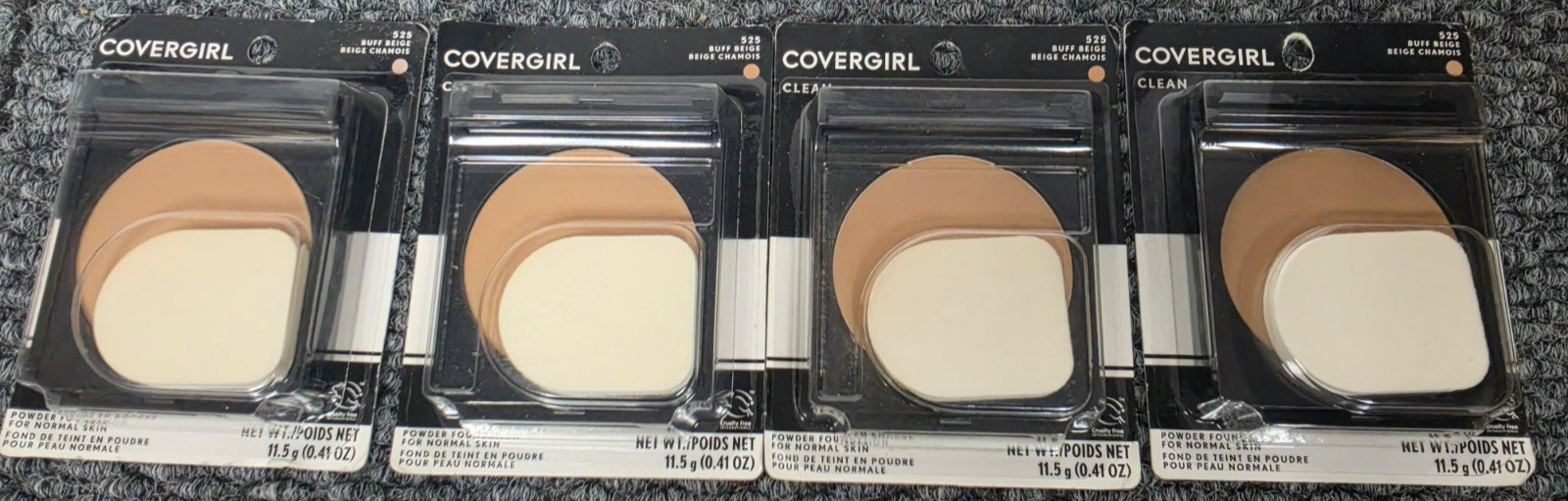 4 X CoverGirl Clean Powder Foundation for normal skin 525 Buff Beige 0.41 oz