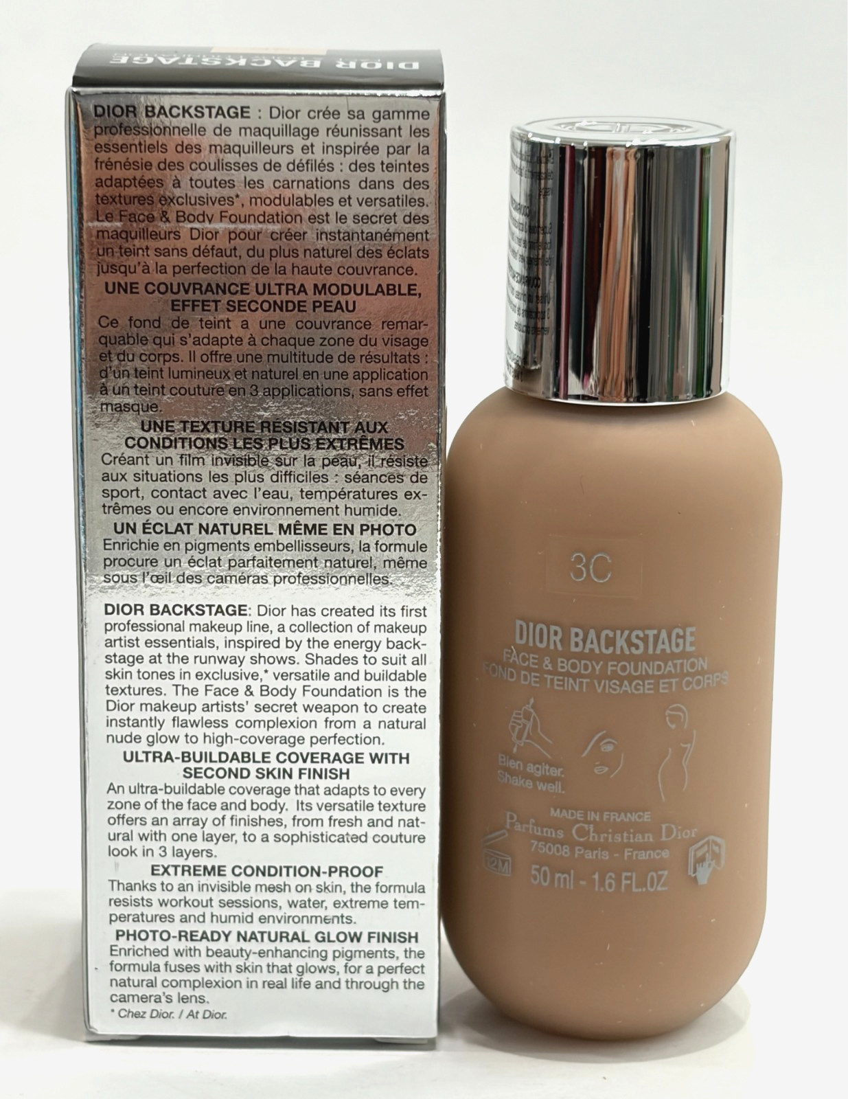 Dior Backstage Face & Body Foundation 3C 3 Cool 1.6 fl oz / 50 ml NIB