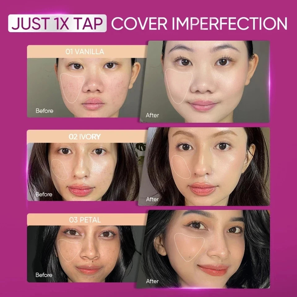 SKINTIFIC Cover Glow Perfect Pink Cushion 11g Radiant Finish 00 Porcelain (X 2)