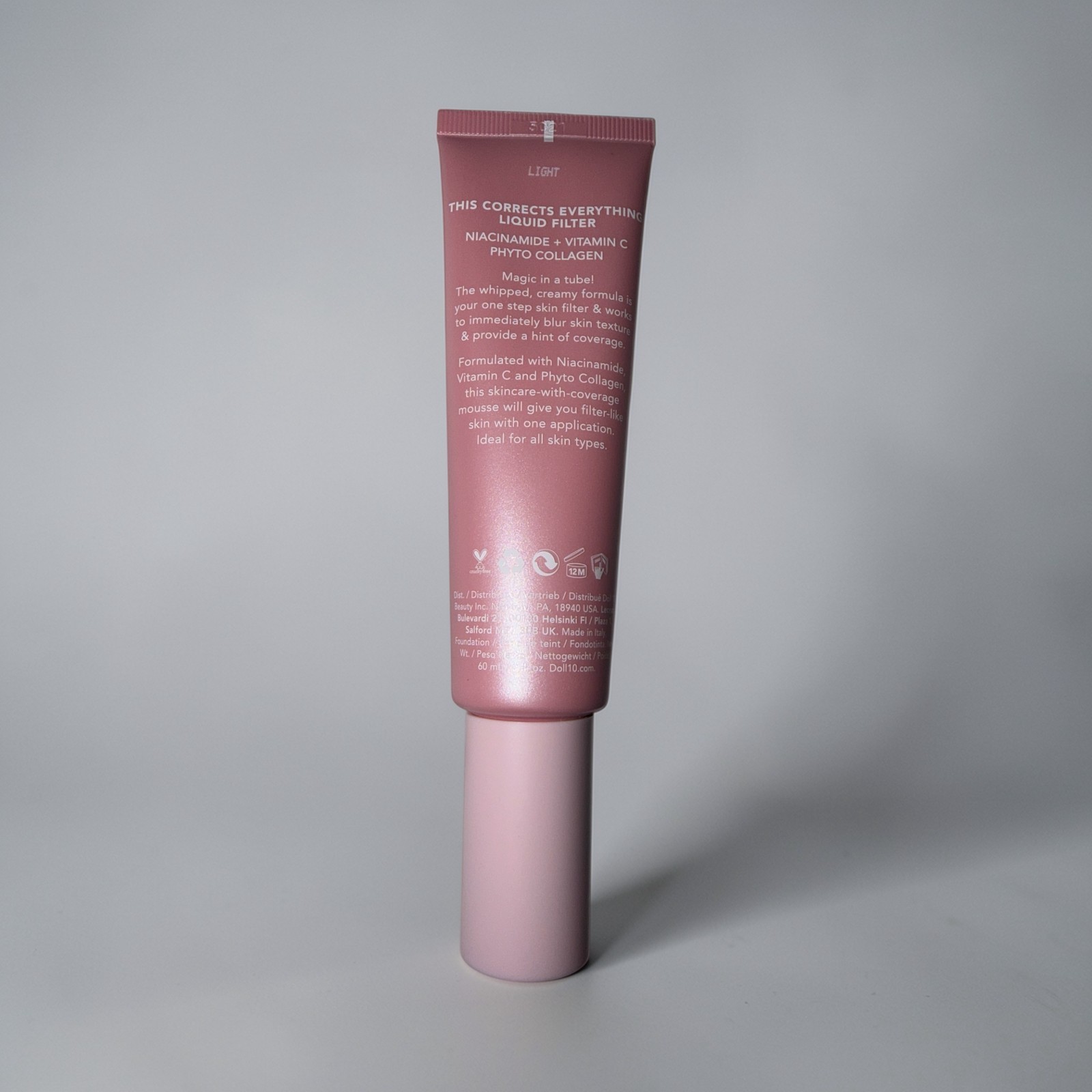 NIB~ Doll 10 LIQUID FILTER This Corrects Everything LIGHT Foundation Niacinamide