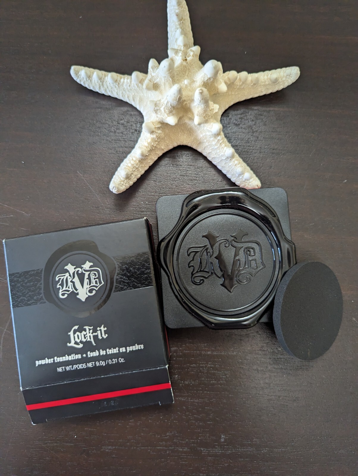 KAT VON D KVD Lock-It Powder Foundation RICH DEEP 215 NIB