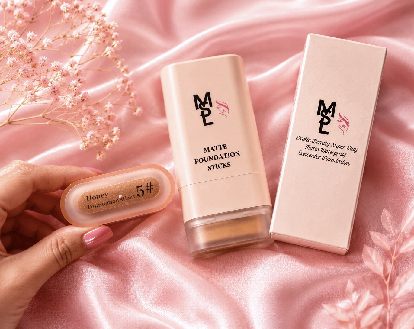 MSL Matte Foundation Sticks Foundation Matte Stick Honey Shade 05# Waterproof