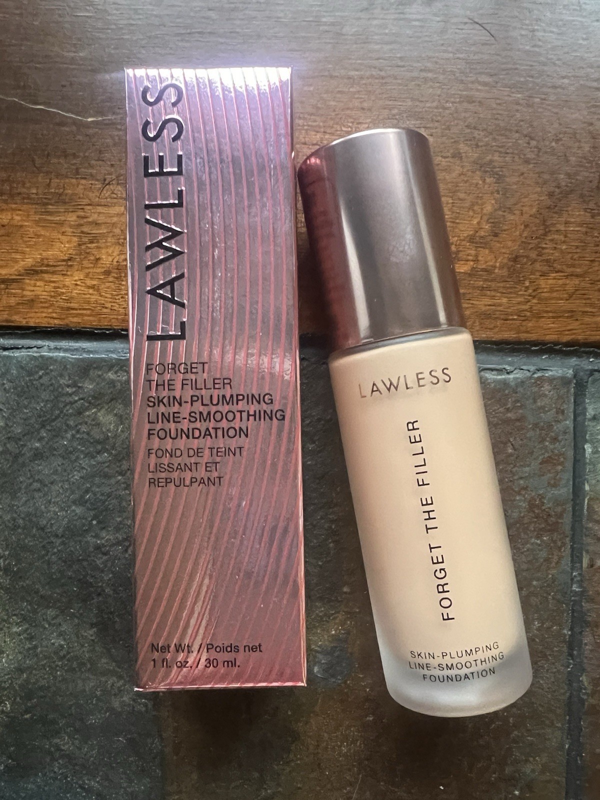 LAWLESS Forget The Filler Skin-Plumping Line-Smoothing Foundation ~ 2.75F NIB