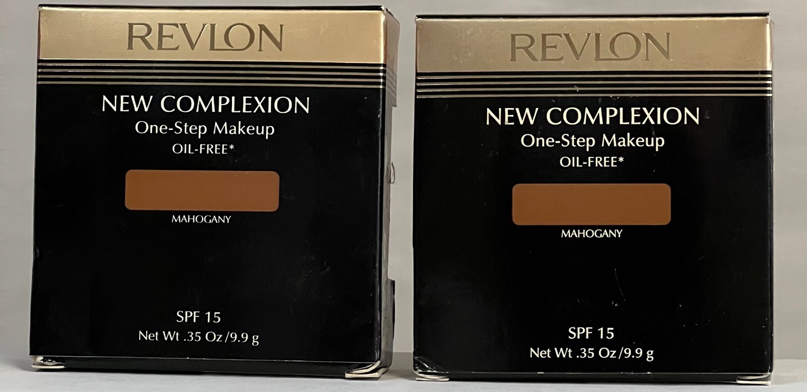 2 Revlon New Complexion one step compact make up Oil Free .35 oz MAHOGANY