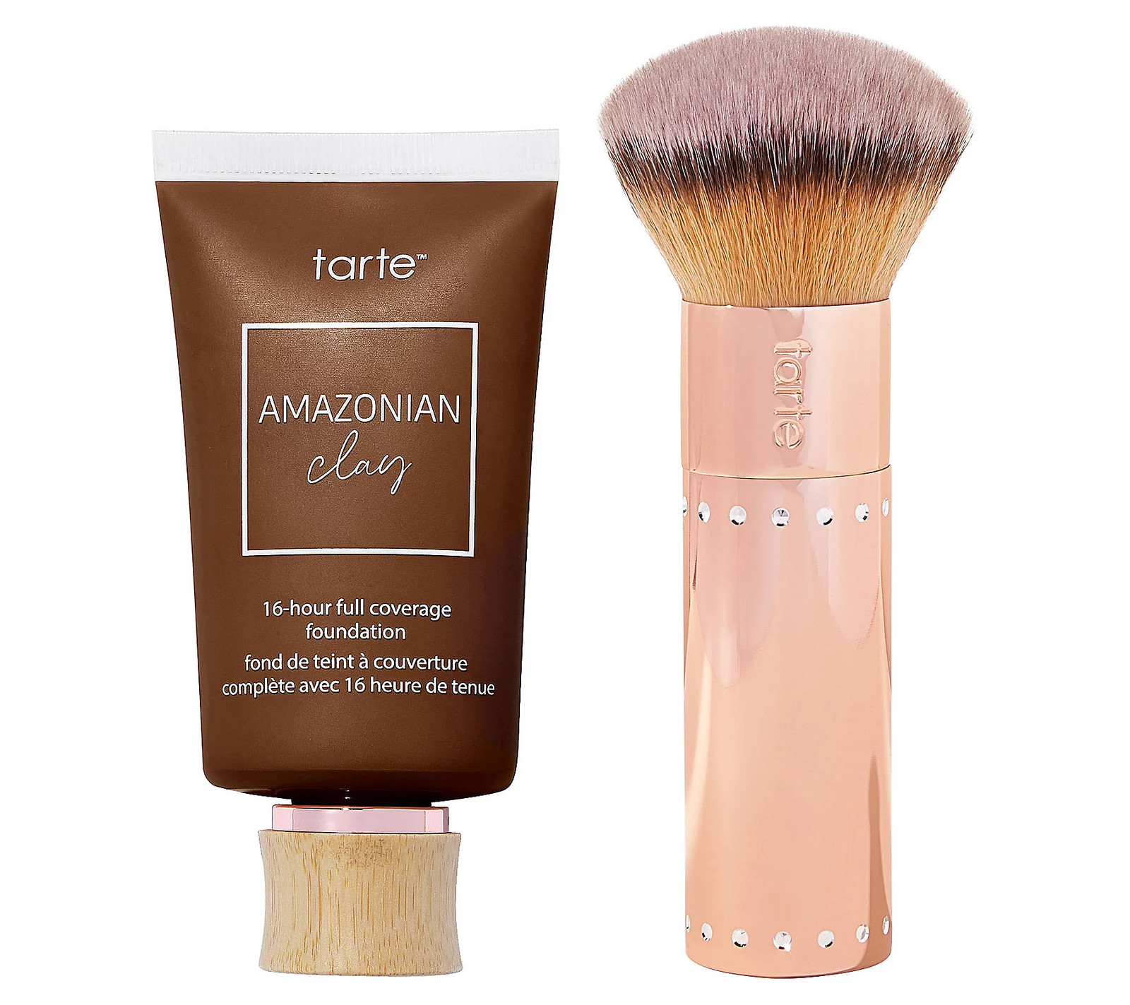 tarte Amazonian Clay 16-Hour 2pc Set – Buffer Brush + Full Coverage Foundation 5