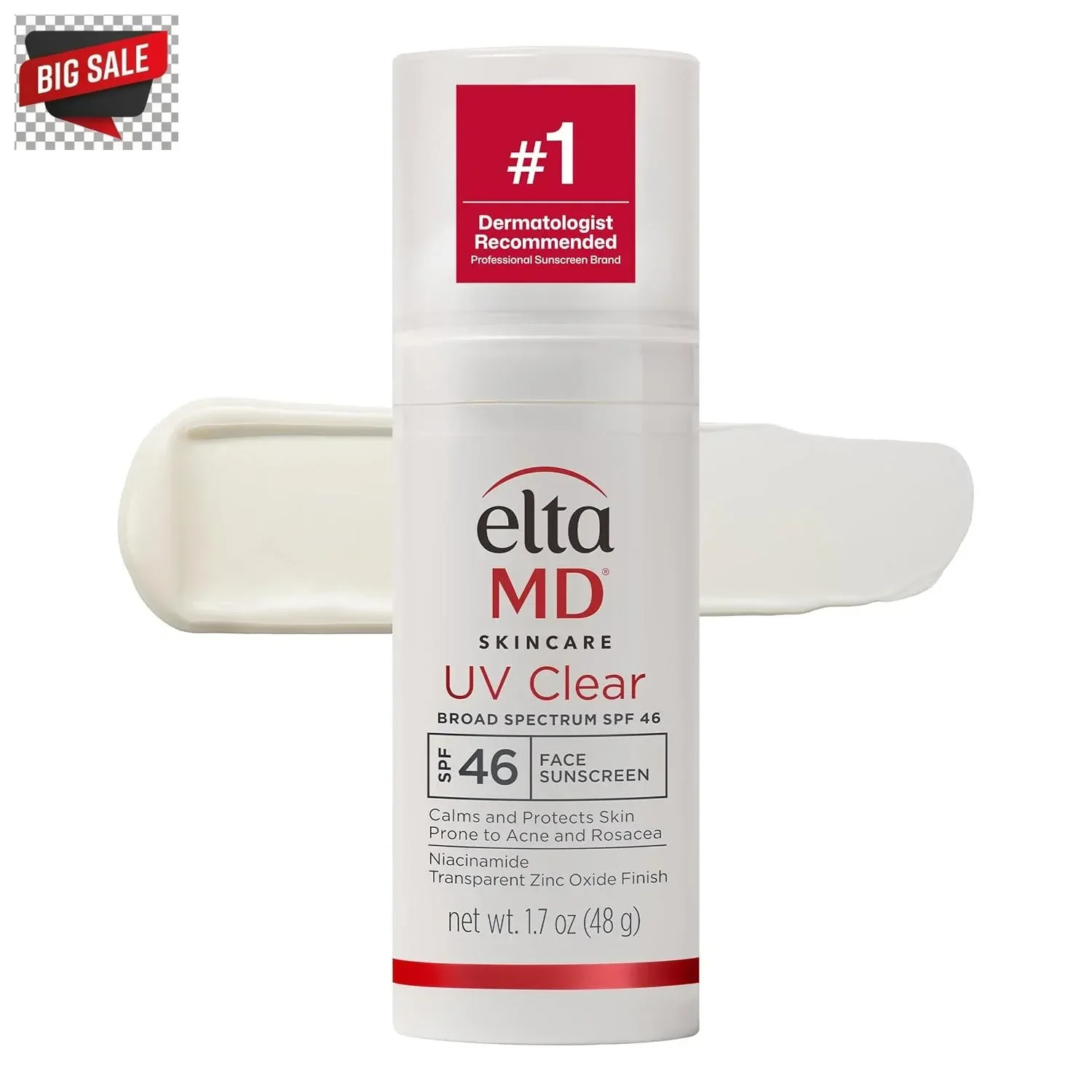EltaMD UV Clear Face Sunscreen SPF, Oil-Free Sunscreen with Zinc Oxide, Dermatol