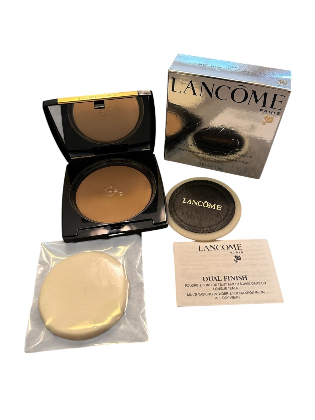 Lancome Dual Finish Powder & Foundation 130 Porcelaine D’Ivoire 1 N 0.67oz-NIB