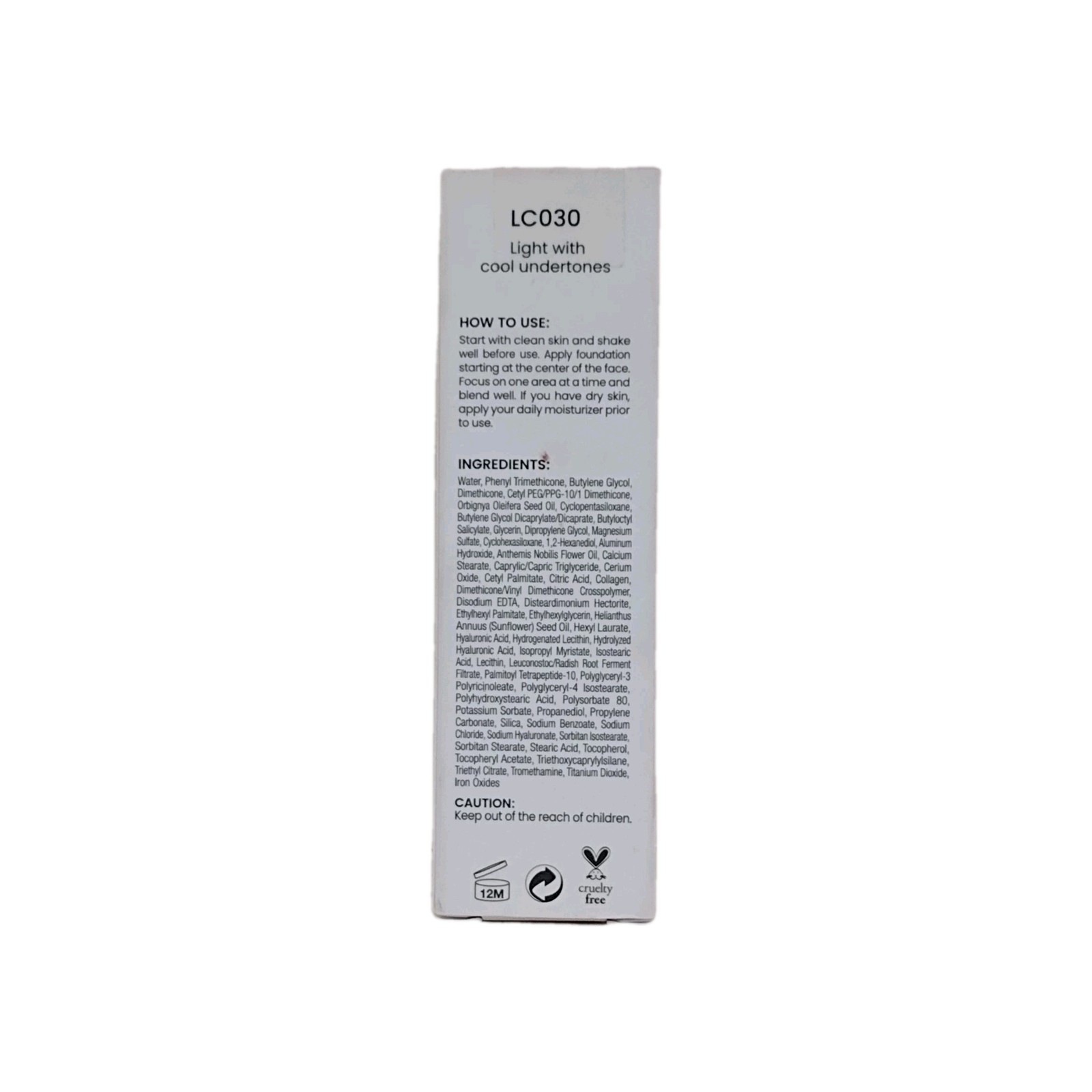 Joah CRYSTAL GLOW PRIMEDATION Peptide Foundation LC030 LIGHT W COOL UNDERTONES