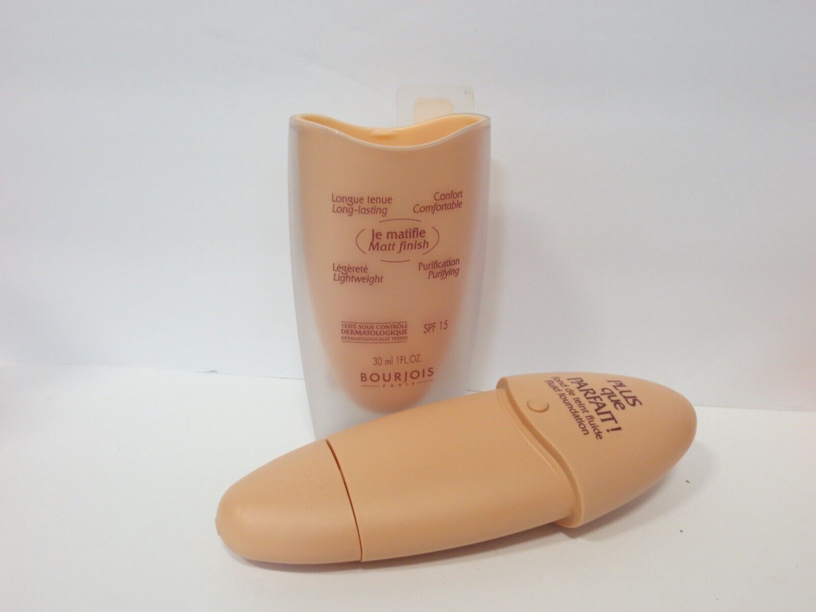 BOURJOIS PLUS QUE PARFAIT! FLUID FOUNDATION #17 CAFE 1 OZ (LOT OF 4)