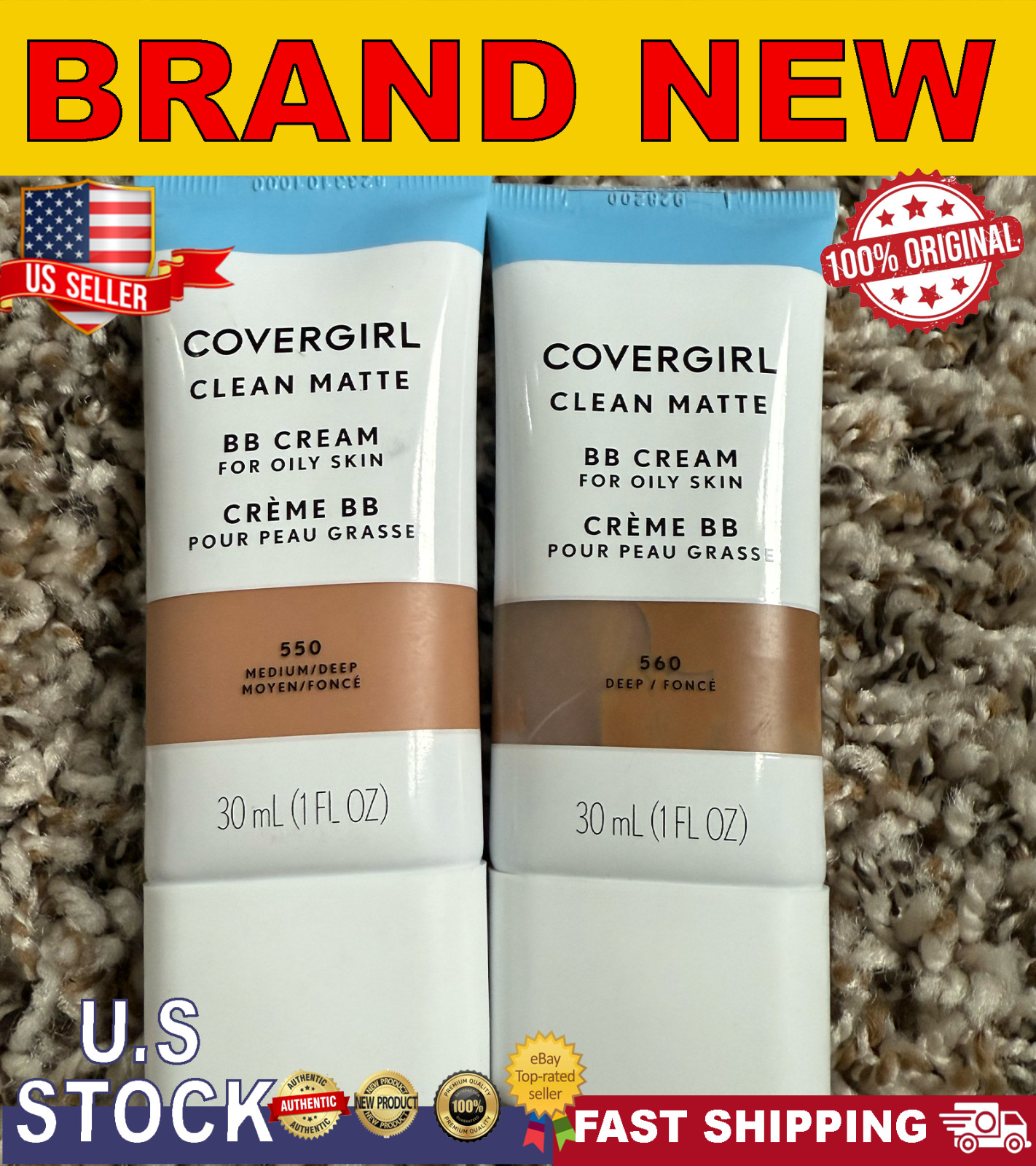 Covergirl Clean Matte BB Cream For Oily Skin – 30 mL Ea. | 560 & 550 | 2 PACK