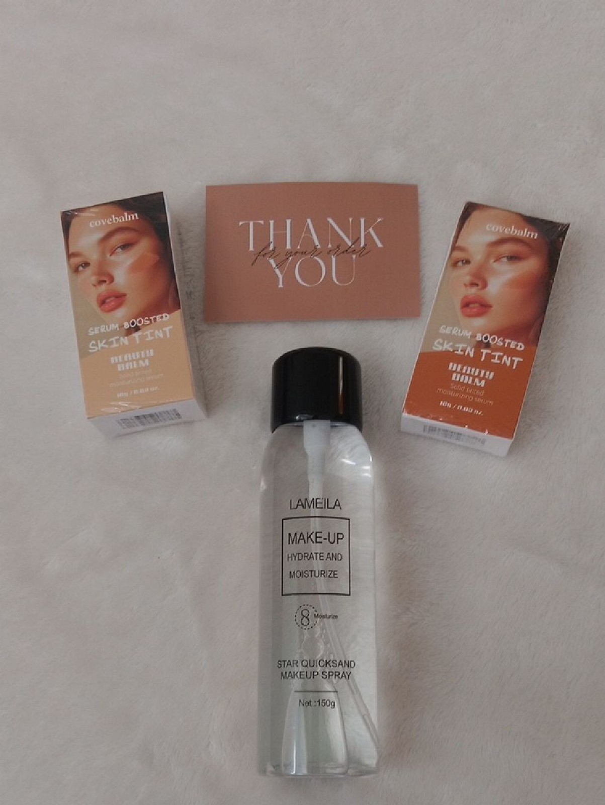 Lameila Makeup Hydrate Moisturize Spray & Covebalm Serum Boosted Skin Tint Set