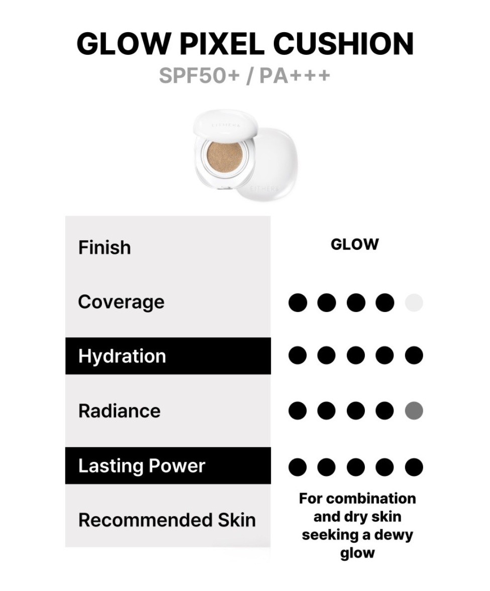 EITHER& Glow Pixel Cushion Foundation 17N Vanilla 12g / 0.42 oz SPF50+/PA+ 02/28