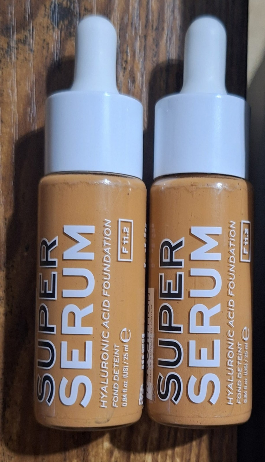 New Lot of 2 Revolution Super Serum Hyaluronic Acid Foundation F11.2