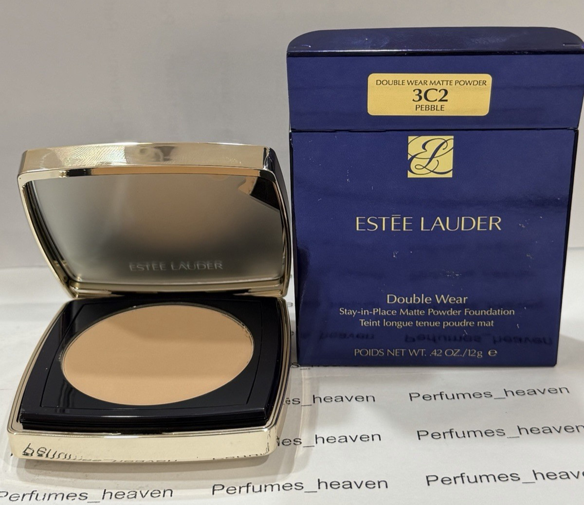 Estee Lauder Double Wear Stay in Place Matte Powder Foundation 3C2 PEBBLE 12g