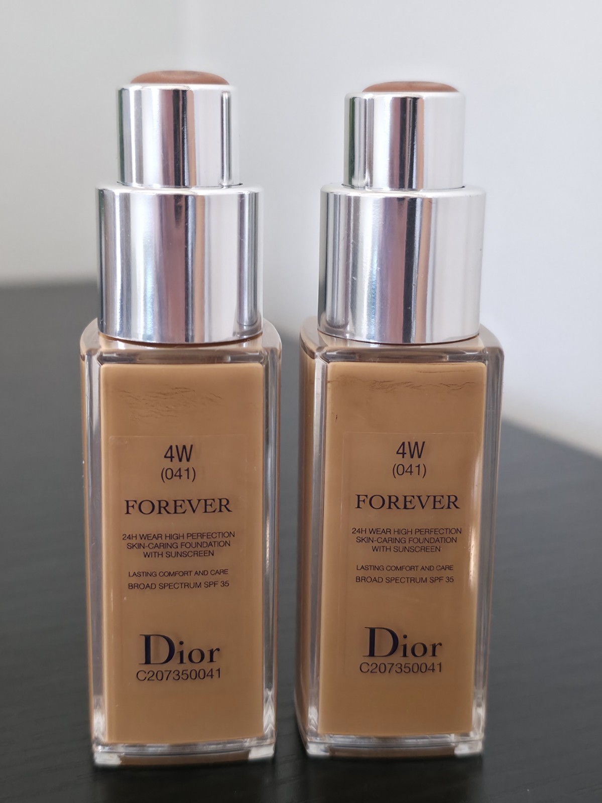 2 pcs Dior Forever Skin Glow 24H Wear Radiant Foundation SPF 35- 4w (041) -20ml