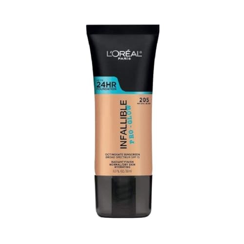 L’Oreal Makeup Infallible Up to 24HR Pro-Glow Foundation, Natural Beige, 1fl oz.