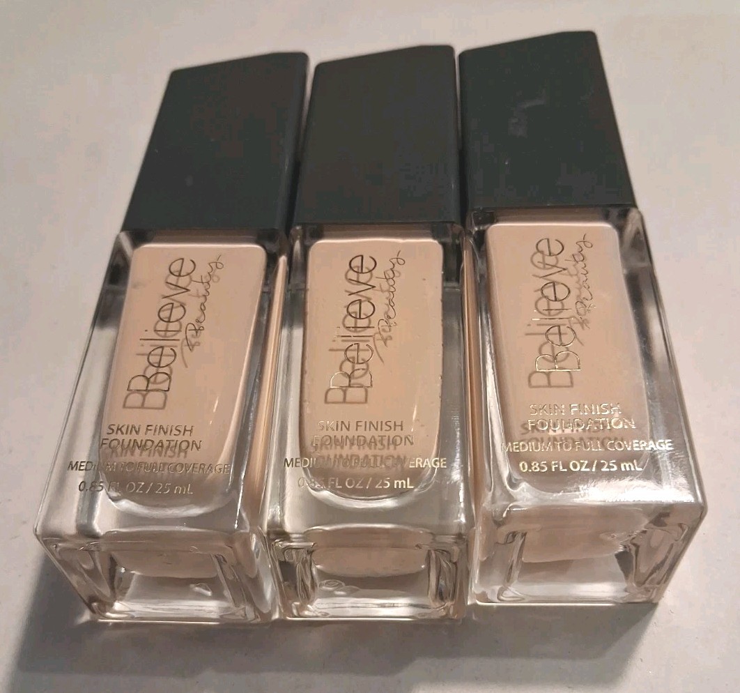 3 Count Believe Beauty Skin Finish Foundation – LINEN 0.85 fl oz