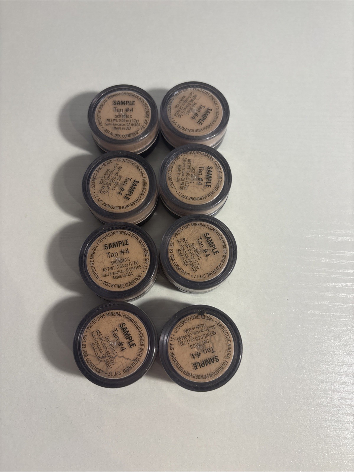 8-True Cosmetics Protective Mineral Foundation Powder Tan 4- 1.7g/0.06oz.
