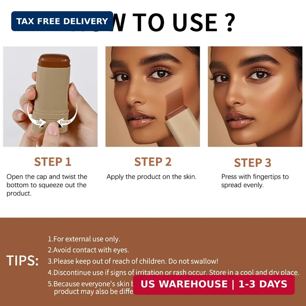 6 Colors Foundation Stick Beauty Balm Serum Boosted Skin Tint, Long-Lasting Cove