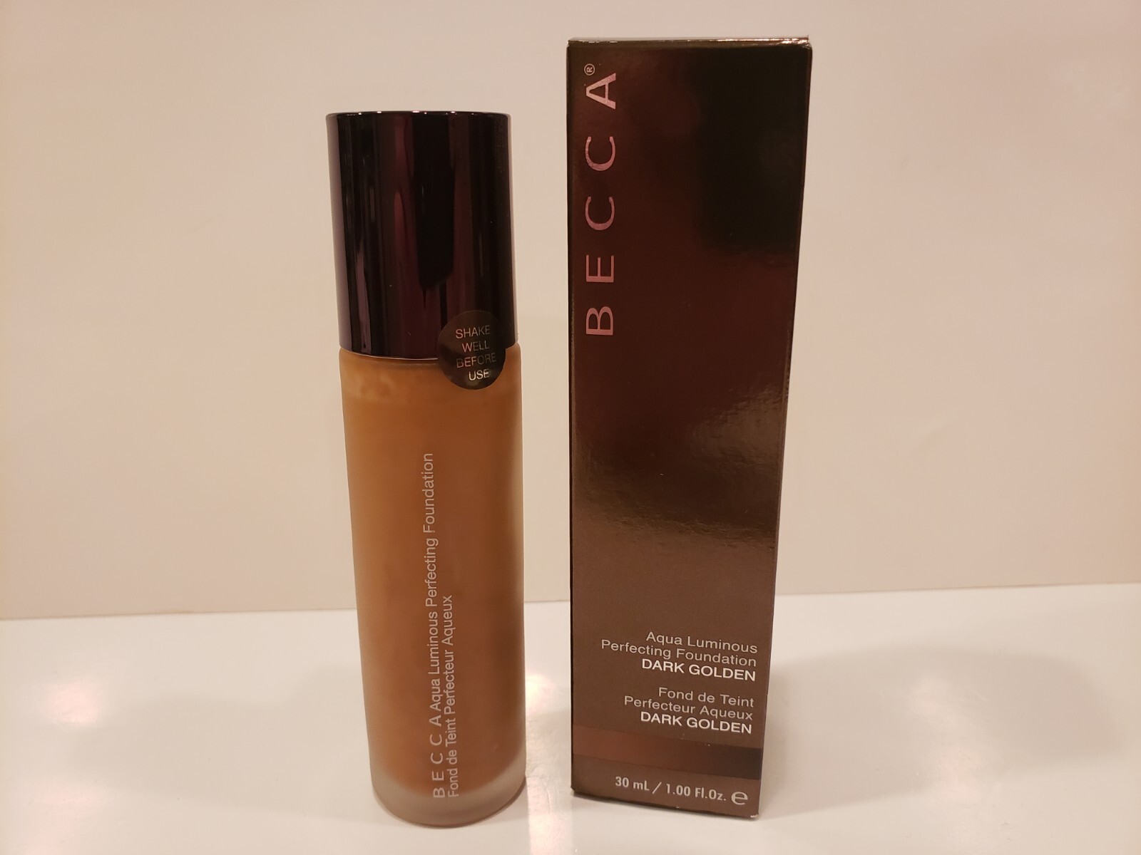 Becca ~ Aqua Luminous Perfecting Foundation ~ Dark Golden ~ 1oz~NIB