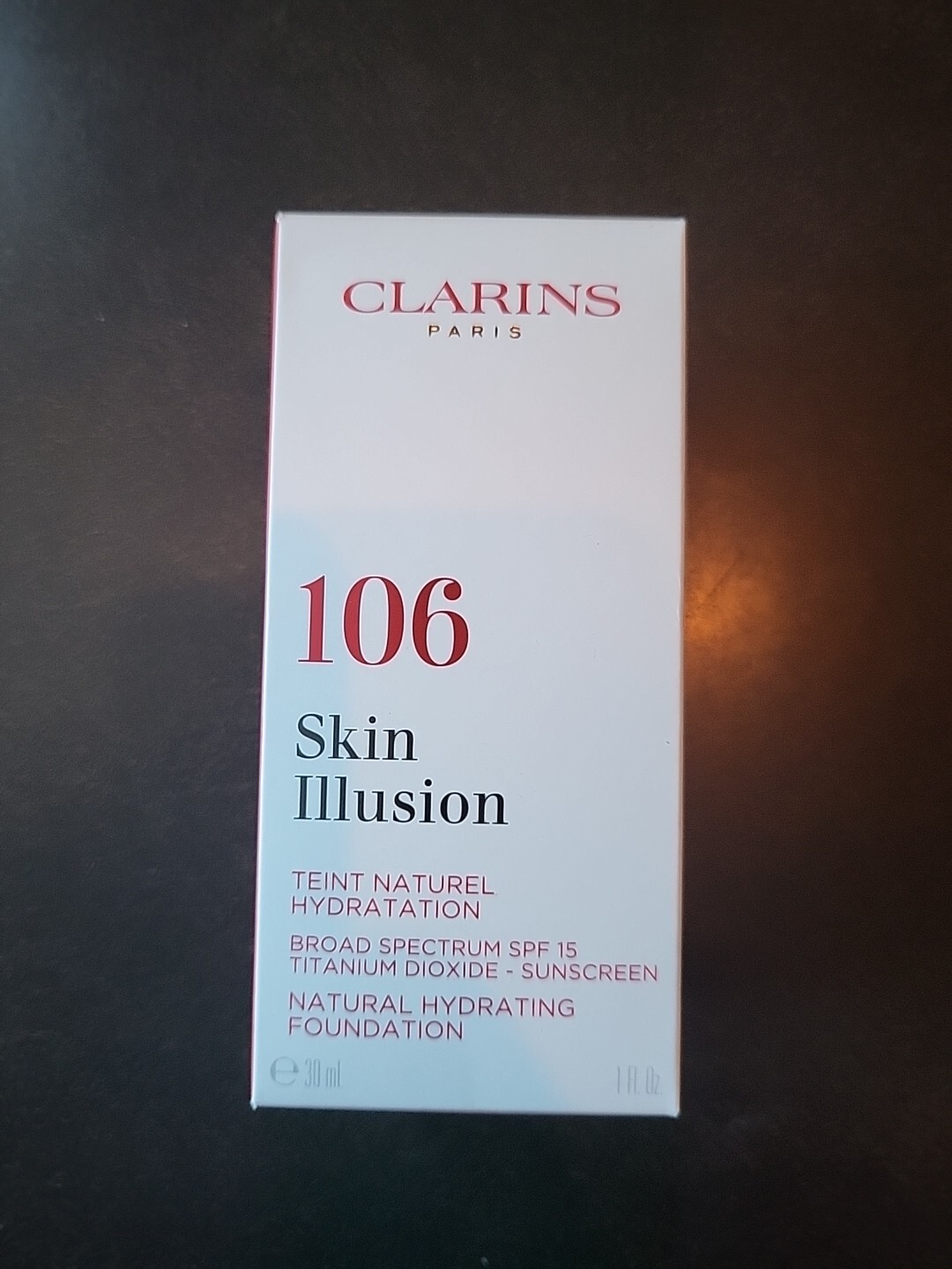 Clarins Skin Illusion Natural Hydrating Foundation Spf 15 106 VANILLA – 1 Oz.