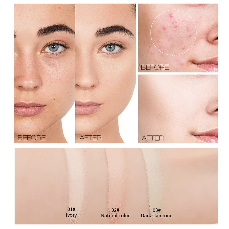 New High Coverage Makeup Foundation BB Cream for Face Concealer Long Lasting Dar