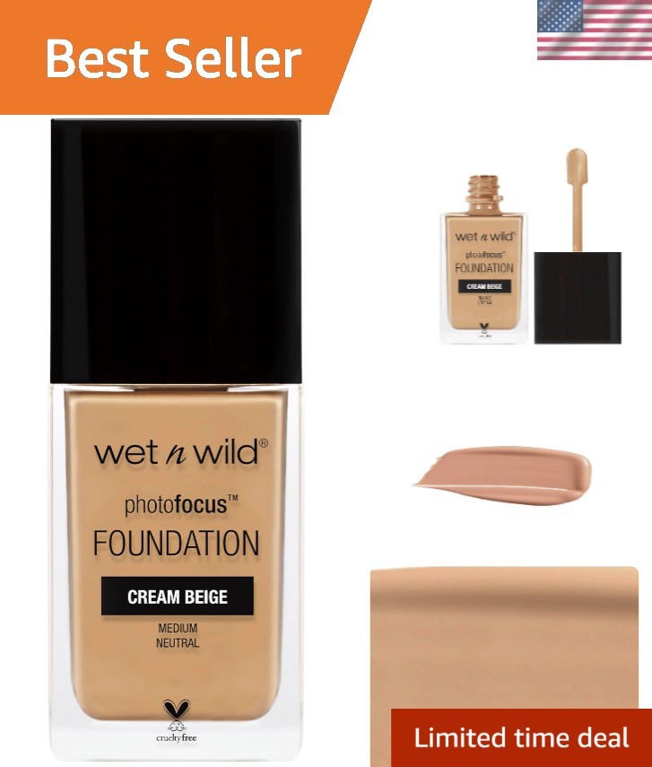 & Cruelty-Free Matte Liquid Foundation – Flawless Finish in Beige, 0.29 Oz