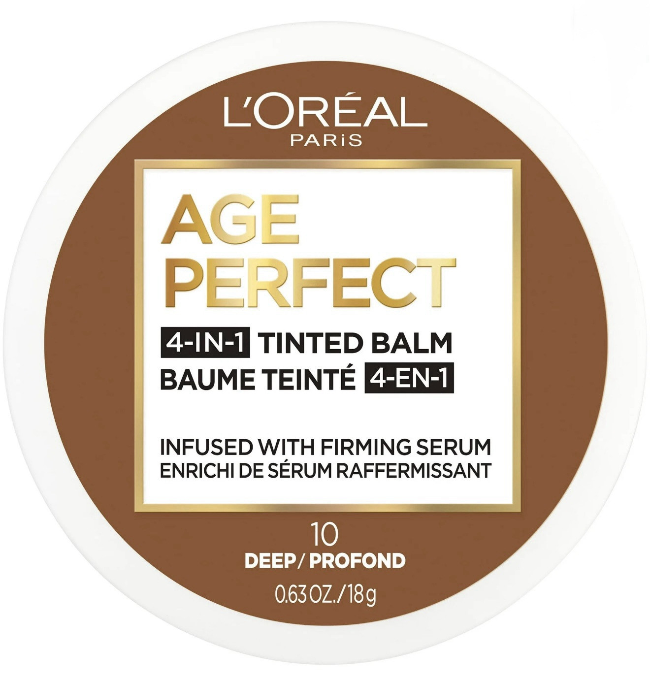 L’Oreal Paris AGE PERFECT 4-in-1 Tinted Balm Foundation ,10 Deep, FAST SHIPPING