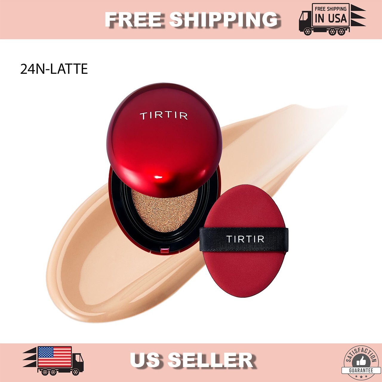 TIRTIR Mask Fit Red Cushion Foundation 24N Latte SPF 40 [KOREAN US SELLER]
