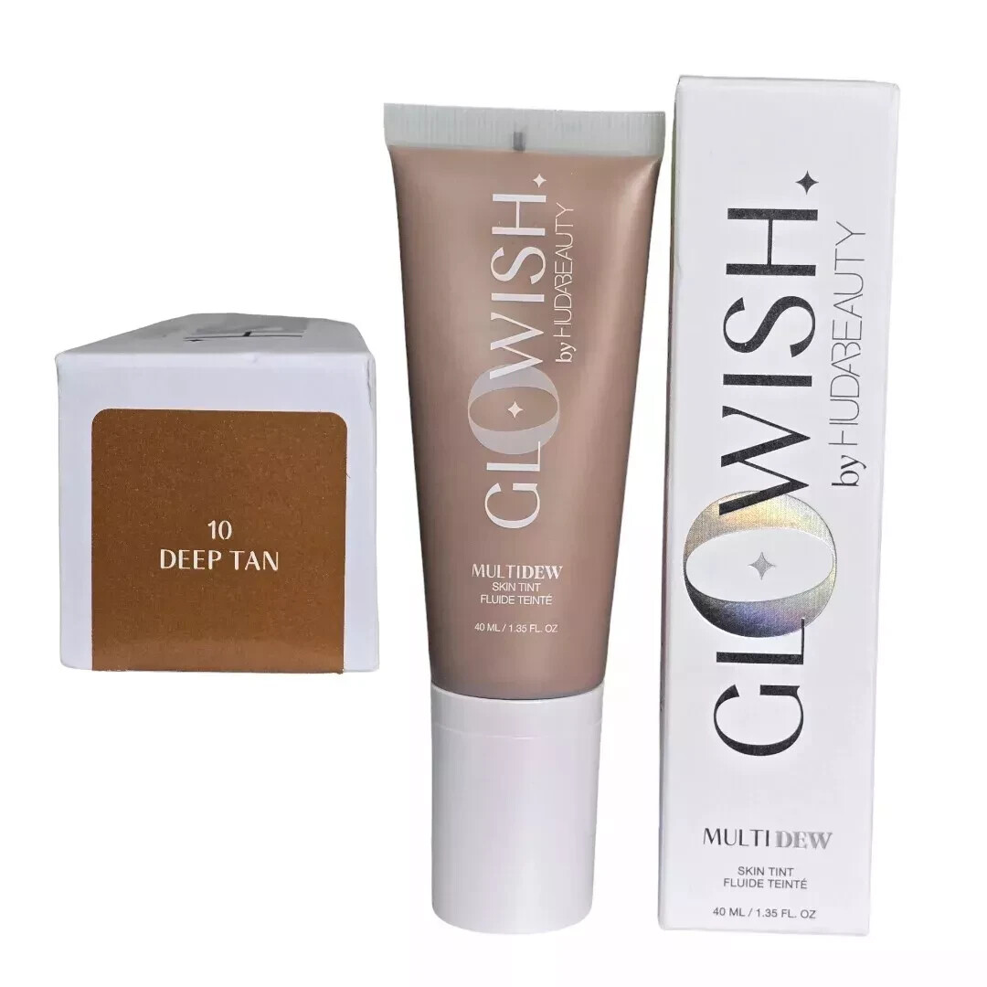 HUDA BEAUTY Glowish MultiDew Skin Tint Foundation ~ 10 DEEP TAN ~ Authentic