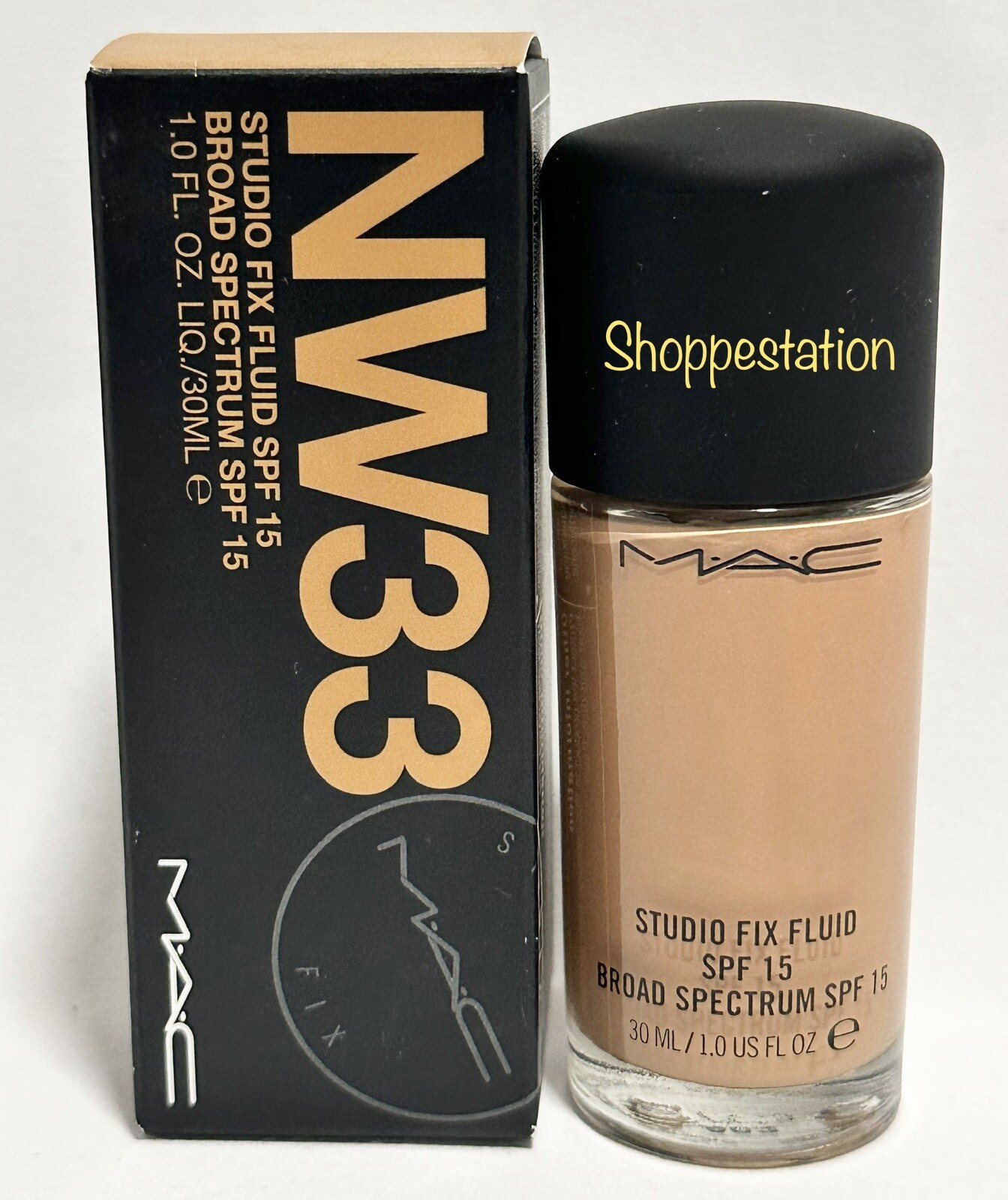 MAC Studio Fix Fluid SPF15 Foundation Shade NW33 Full Size 1oz / 30ml New In Box
