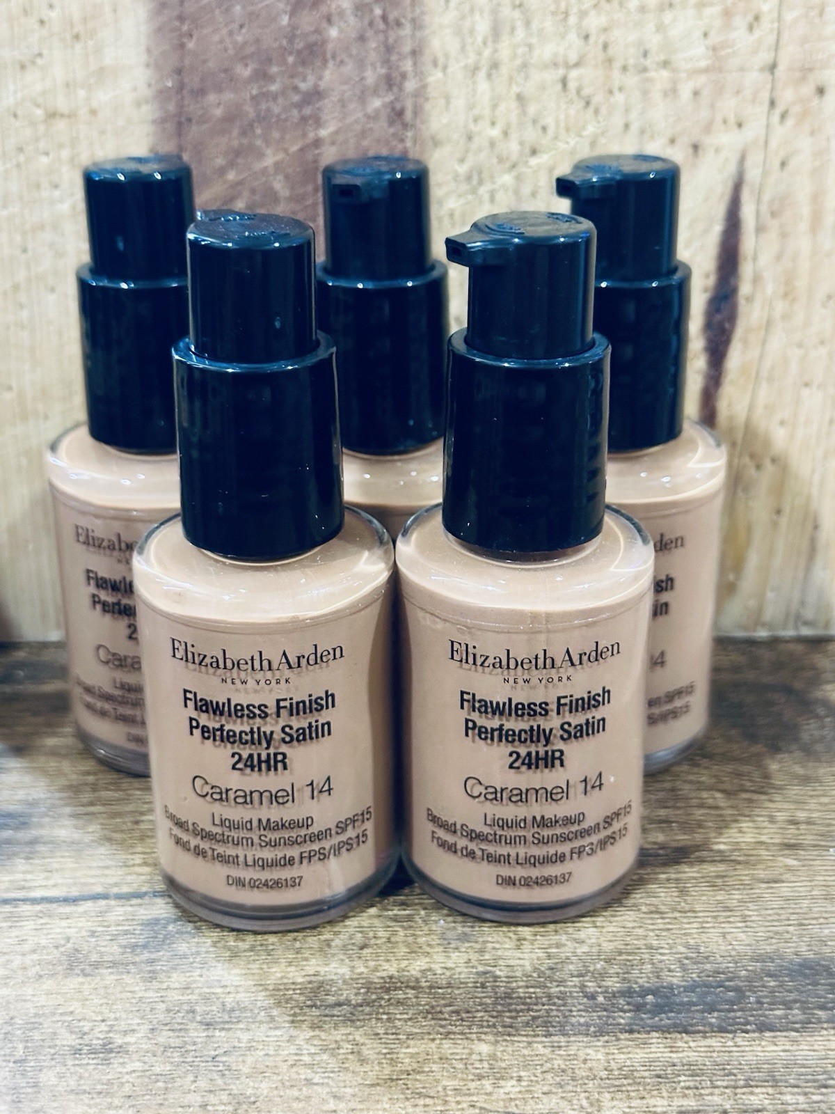 5 X Elizabeth Arden Flawless Finish Perfectly Satin Foundation~Caramel 14 (#BB3