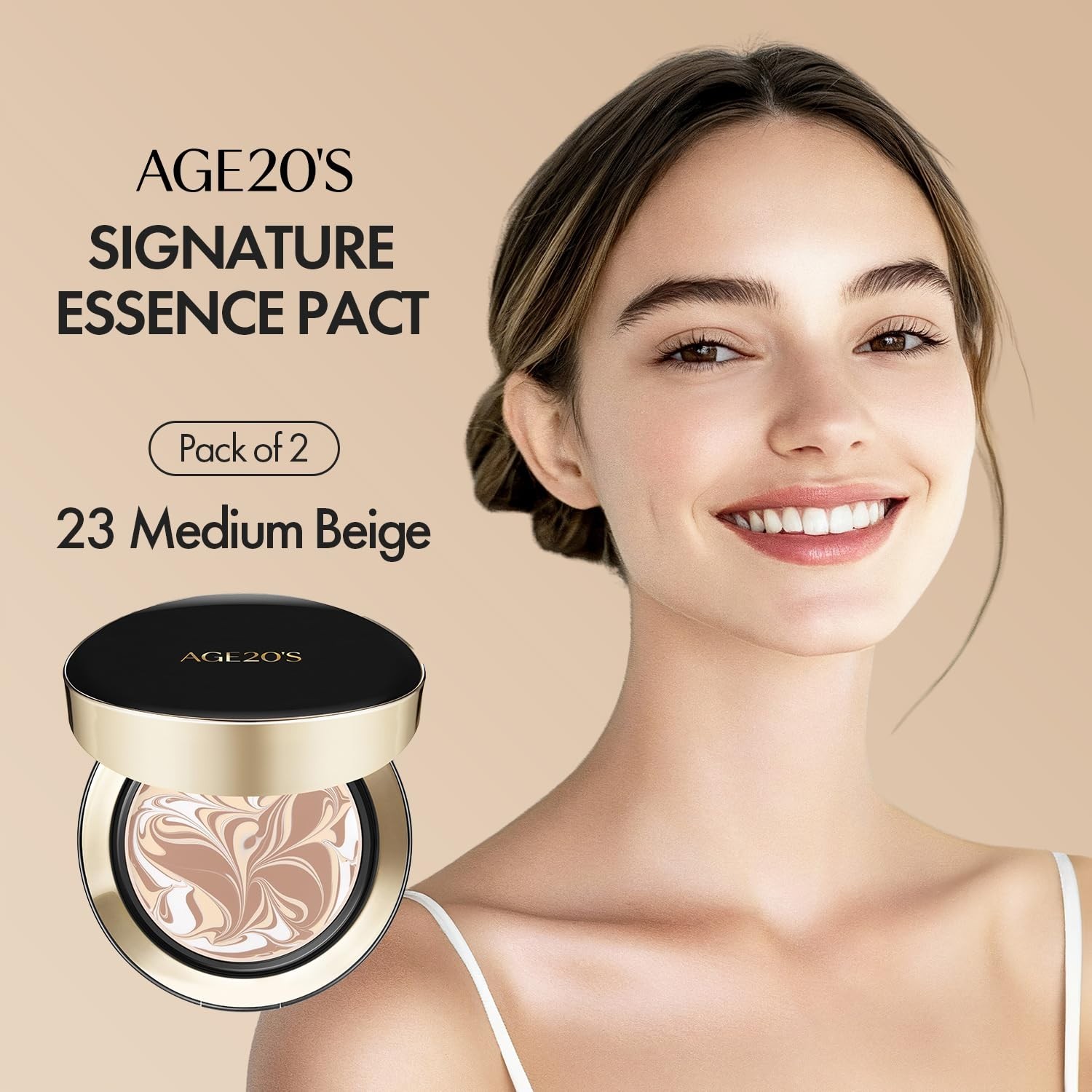 Korean Cushion Foundation SPF 50+ 2-Pack Medium Beige