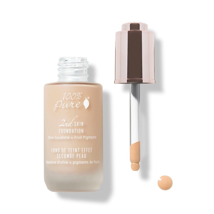 100% PURE 2nd Skin Foundation Shade 2 Olive Squalane NaturalCosmetic Face Makeup