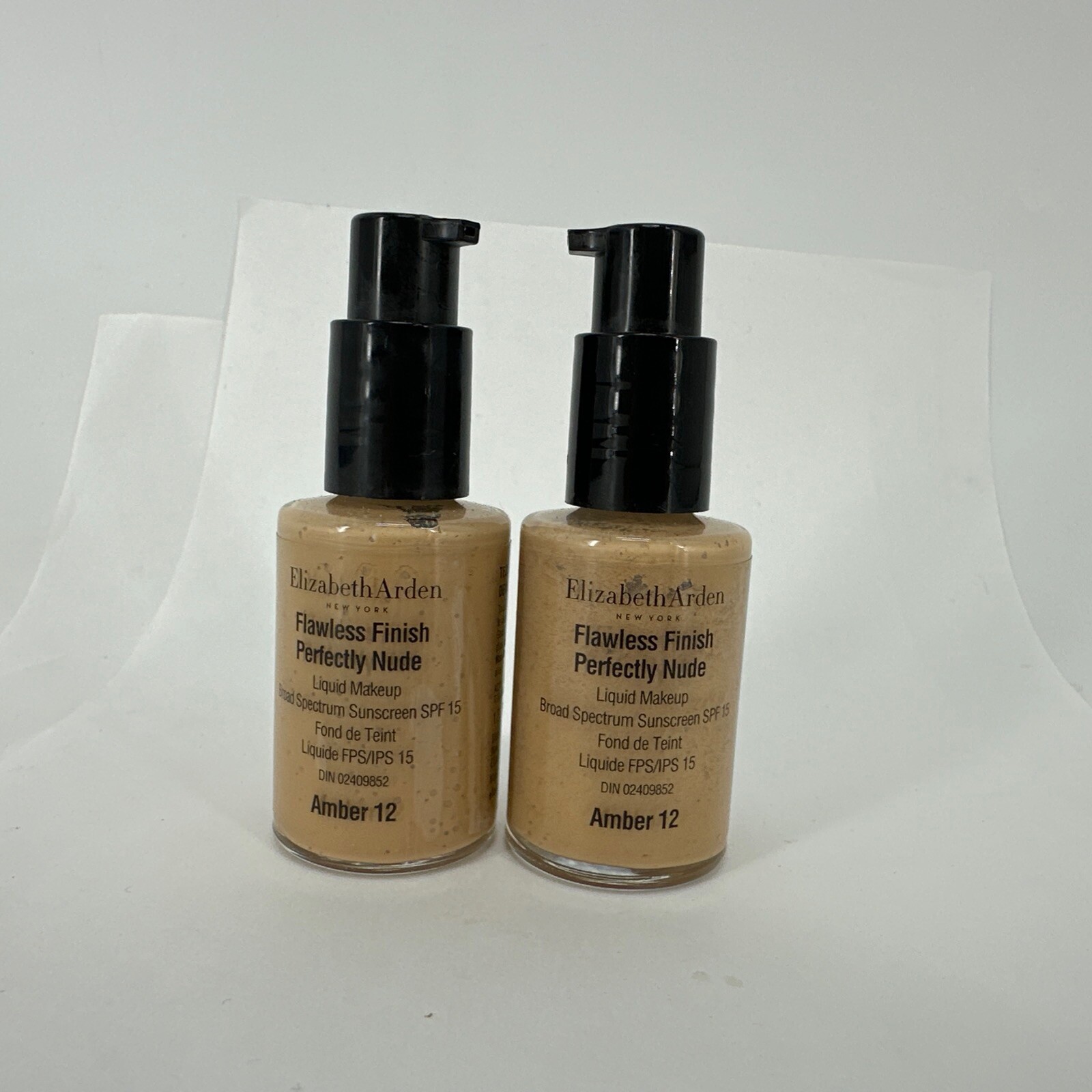 2 PACK Elizabeth Arden Flawless Finish Perfectly Nude Liquid Make-Up Amber 12