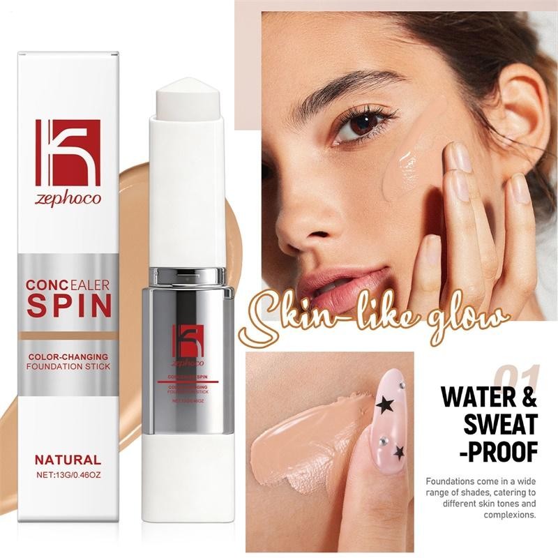 Zephoco Color Changing Foundation Stick 2 in 1 Long Lasting “Natural” Matte