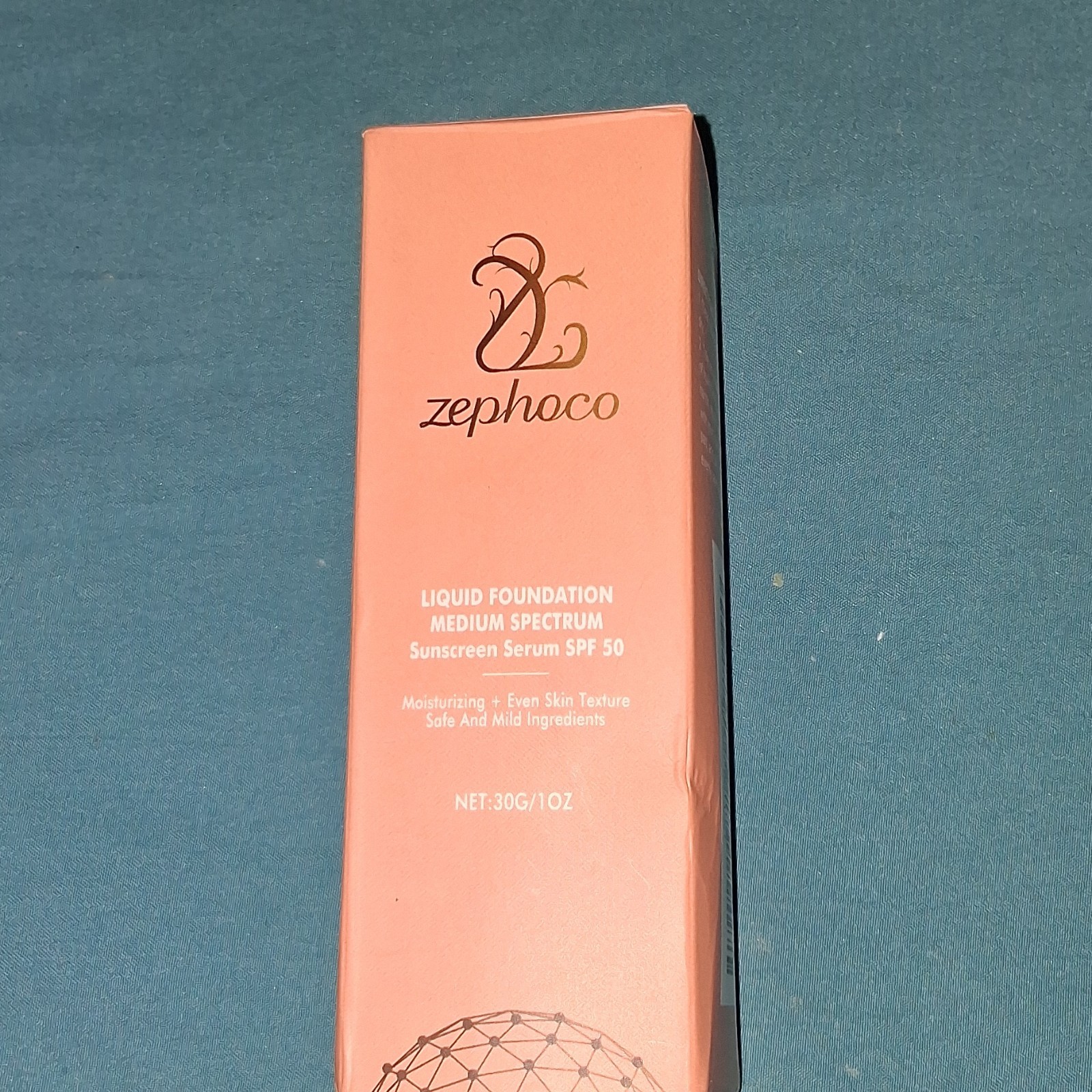 Zephoco Liquid Foundation Medium Coverage SPF 50 Moisturizing 30g
