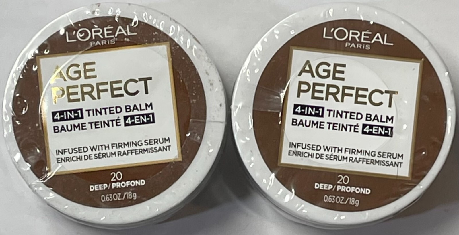 Loreal Age Perfect 4-In-1 Tinted Balm Foundation, 20 Deep, 2 Pack