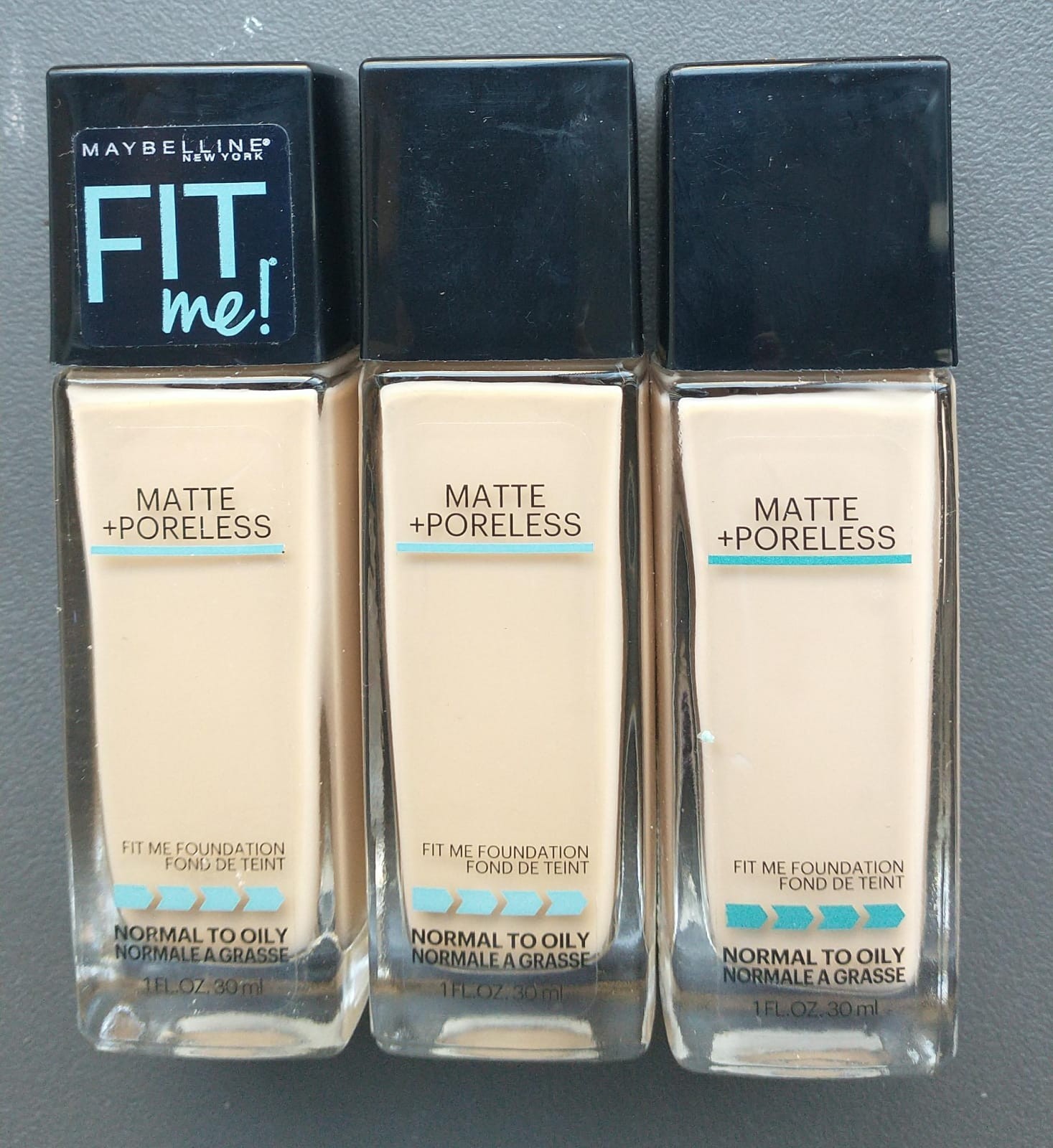 3 Maybelline FIT ME Matte + Poreless Foundation Normal To Oily 125 Nude Beige