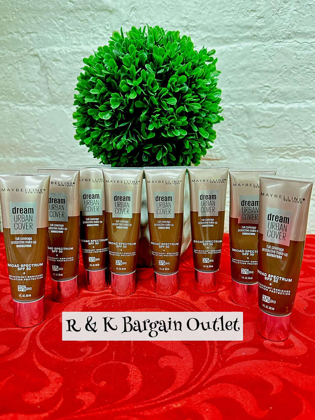 Maybelline Dream Urban Cover Full Coverage Foundation # 375 Java ~ Lot of 8 Pcs