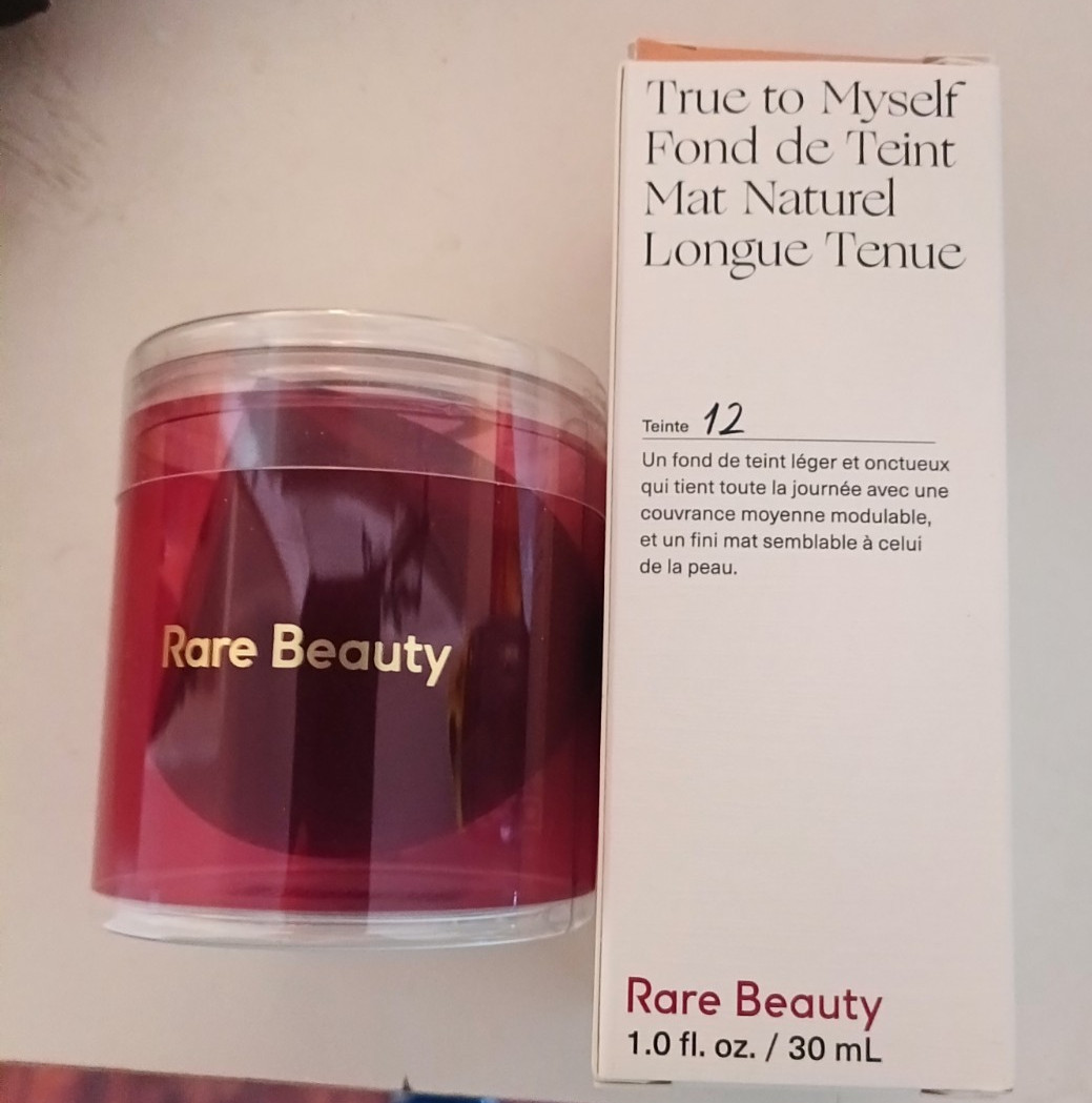 Rare Beauty True to Myself Foundation Shade 12 and Blending Sponge . New