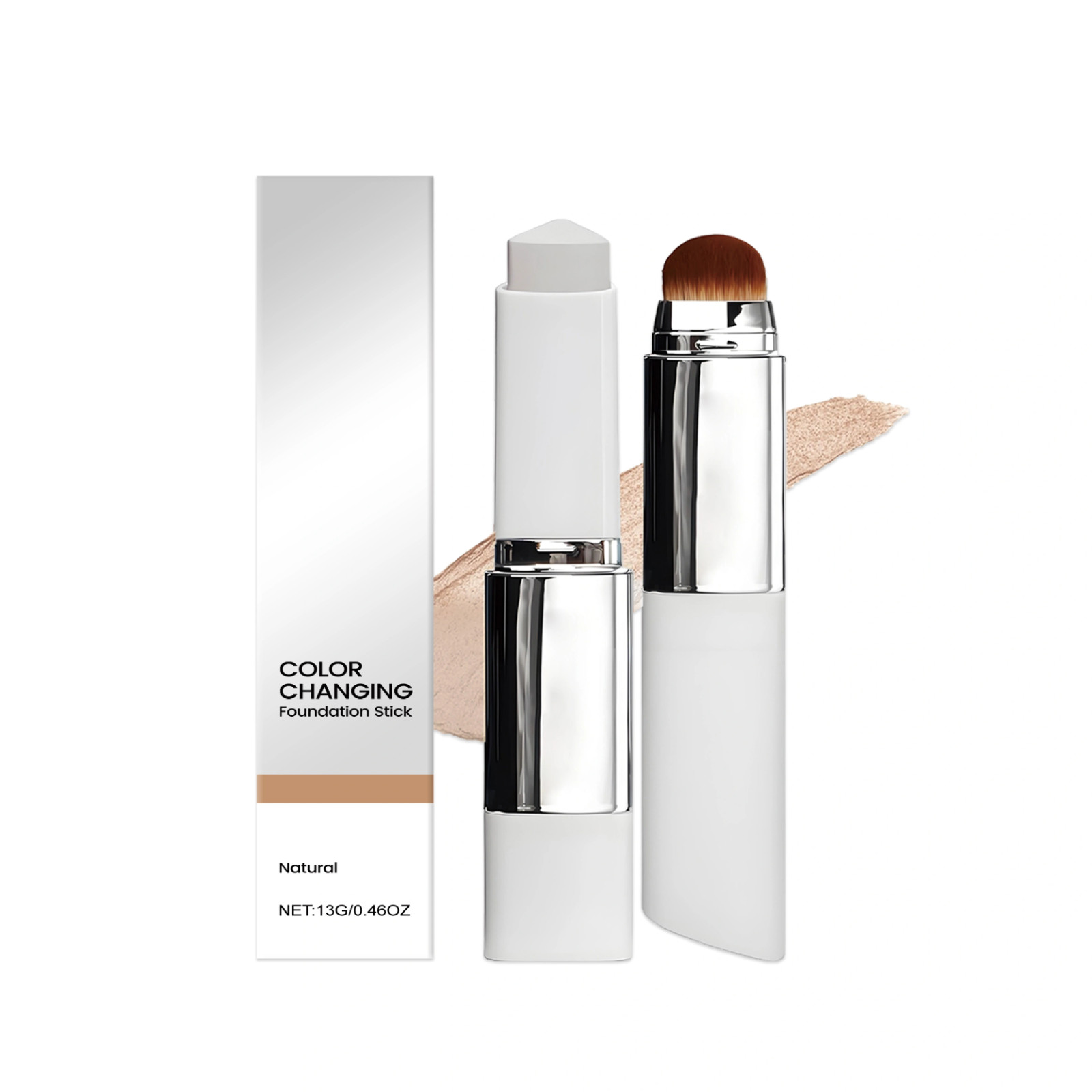 Color Changing 2-In-1 Foundation Stick Lightweight Moisturizing All Skin Type