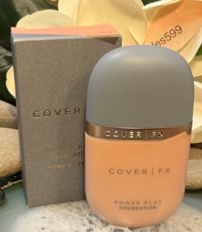 COVER FX Power Play Liquid Foundation Makeup~M3~ 1.01 oz / 30 ml Full Size NIB