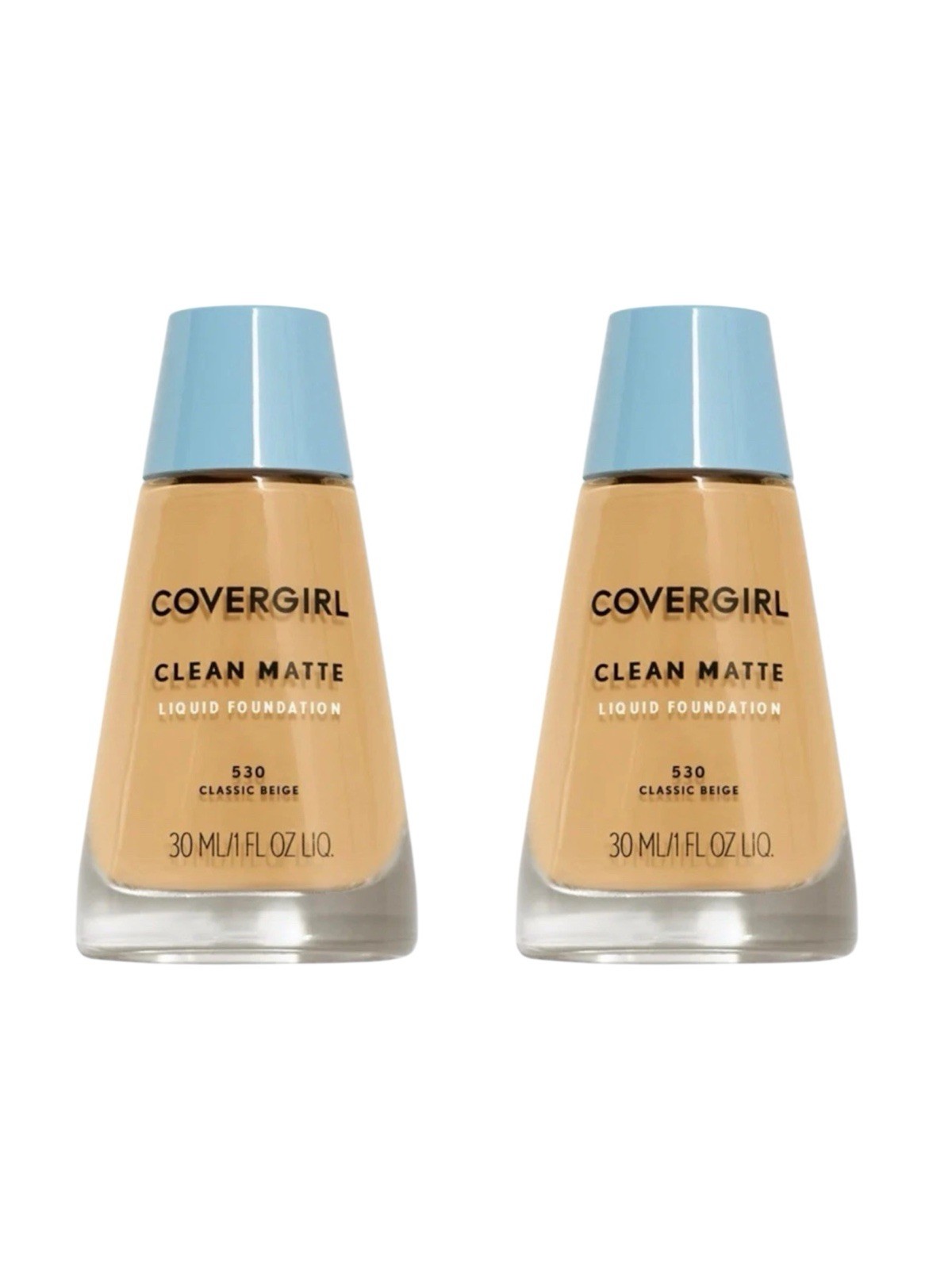 2 Pack – CoverGirl Foundation Clean Matte 530 Classic Beige Oil-Free